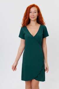 Халат женский №2270 лапша трикотажная (р-ры: 44-52) изумруд