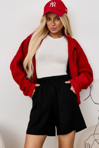 Шорты женские "Аманти-2" лён вискоза (р-ры: 42-52) черный