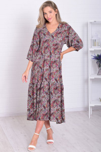 Платье женское Ф1074б штапель (р-ры: 46-56) капучино