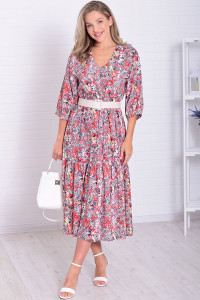 Платье женское Ф1074д штапель (р-ры: 46-56) оранжевый