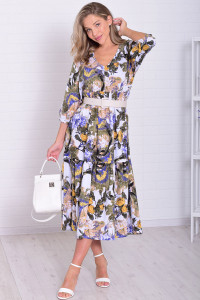 Платье женское Ф1074г штапель (р-ры: 46-56) индиго