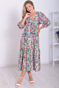 Платье женское Ф1074к штапель (р-ры: 46-56) разноцветный