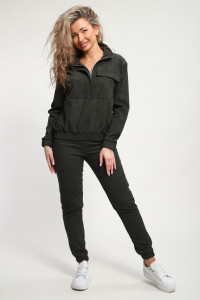 Костюм двойка женский №35279 вельвет (р-ры: 44-54) зелёный