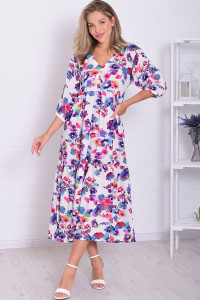 Платье женское Ф1074в штапель (р-ры: 46-56) радужный