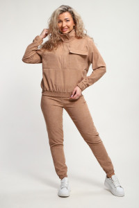 Костюм двойка женский №35279 вельвет (р-ры: 44-54) бежевый