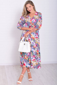 Платье женское Ф1074з штапель (р-ры: 46-56) акварель