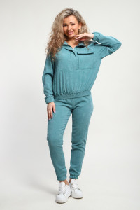 Костюм двойка женский №35279 вельвет (р-ры: 44-54) синий