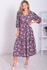 Платье женское Ф1074ж штапель (р-ры: 46-56) серый