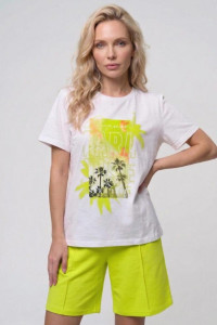 Костюм двойка женский "Парадиз ЛС" кулирка+футер 2-х нитка (р-ры: 44-58) лайм светлый