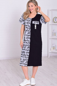 Халат женский 3212а кулирка (р-ры: 48-66) серый+черный