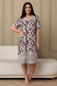 Платье женское 591 кулирка (р-ры: 48-62) розовый-мрамор