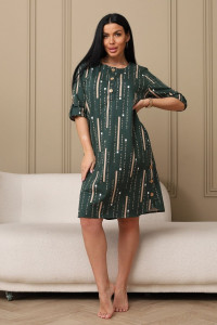 Платье женское 602 кулирка (р-ры: 48-62) зеленый-буквы