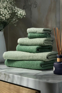 Набор махровых полотенец "Романс" 6 шт. зеленый-мята