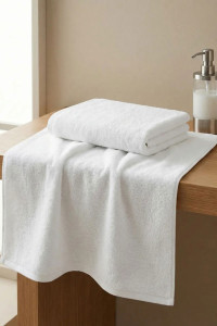 Полотенце махровое гладкокрашеное "Отель" белый