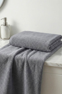 Полотенце махровое гладкокрашеное "Отель" серый