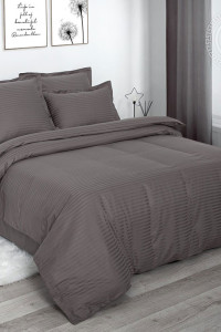 Постельное белье страйп-сатин "Пепельный"