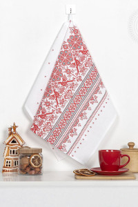 Полотенце кухонное рогожка "Вышивка русская"