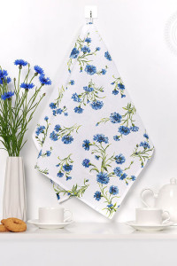 Полотенце кухонное рогожка "Васильки"