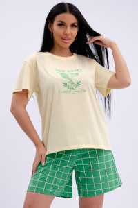 Пижама женская "Теннис" кулирка (р-ры: 50-60) желтый