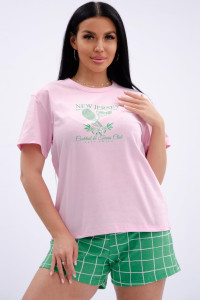 Пижама женская "Теннис 2" кулирка (р-ры: 44-52) розовый
