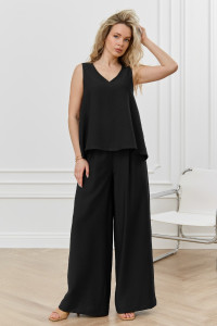 Брюки женские "Ясмина-3" фактурное полотно (р-ры: 44-54) черный