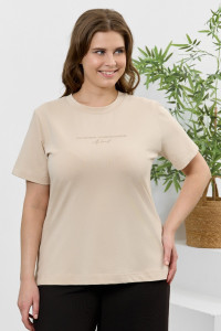 Футболка женская "Соло" кулирка с лайкрой (р-ры: 48-64) бежевый
