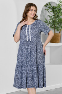 Платье женское "Шелли" кулирка (р-ры: 50-60) синий