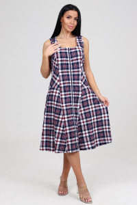 Сарафан женский СК-336 кулирка (р-ры: 48-62) сине-красн.рябь