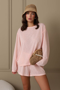 Костюм двойка женский "Флам с вискозой" М-137КП флам с вискозой (р-ры: 40-54) розовый