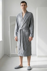 Халат мужской "Родриго" кулирка (р-ры: 48-62) серый