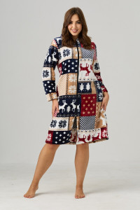 Халат женский №85404 велсофт (р-ры: 44-58) мультицвет