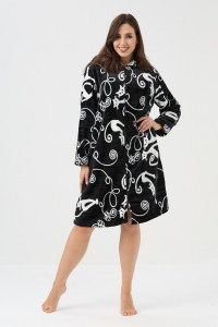 Халат женский №85404 велсофт (р-ры: 44-58) черный