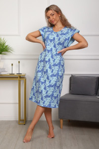 Сорочка женская №311 кулирка пенье (р-ры: 50-60) синий