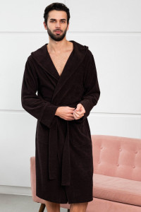 Халат мужской №319 махра (р-ры: 48-58) темно-коричневый