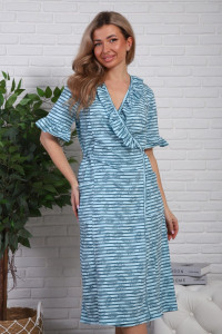 Халат женский №320 кулирка (р-ры: 48-58) голубой