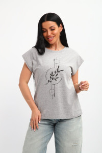 Футболка женская №85671 кулирка (р-ры: 46-56) серый