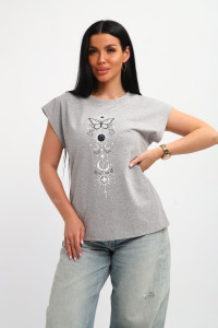 Футболка женская №85670 кулирка (р-ры: 46-56) серый