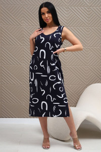 Сарафан женский №373т кулирка (р-ры: 48-58) темно-синий