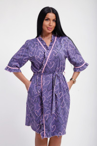 Халат женский №29032 кулирка (р-ры: 44-58) фиолетовый