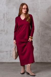 Платье женское №058804 "Марсала" футер 2-х нитка (р-ры: 48-66) бордо
