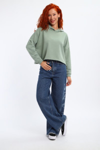 Толстовка женская №85559 футер 3-х нитка (р-ры: 44-56) оливковый