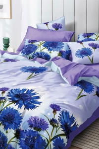 Постельное белье поплин "Васильковое поле" (последний размер) 1.5-сп.
