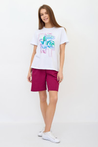 Костюм двойка женский "Диско К" футер 2-х нитка (последний размер) красный 54