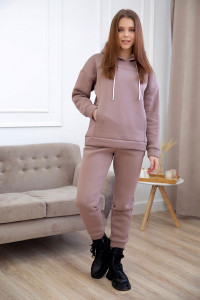 Костюм двойка женский "Марсель В" футер 3-х нитка с начёсом (последний размер) коричневый 50