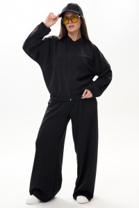 Костюм двойка женский "Милано Ч" 10408 джерси (последний размер) черный 52