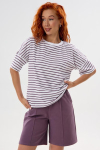 Костюм двойка женский "Пальмира Л" кулирка-футер 2-х нитка (последний размер) лиловый 50,52