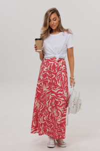 Юбка женская Ю-14/1 штапель набивной (р-ры: 46-60) розовый