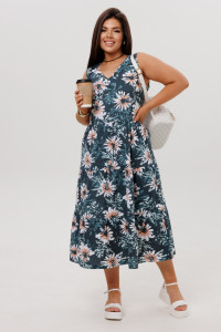 Сарафан женский СА109 кулирка (р-ры: 46-60) изумрудный