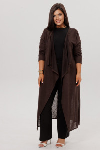 Кардиган женский Ка05 ванизе трикотажное полотно (р-ры: 44-60) шоколадный