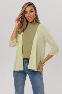Кардиган женский Ка06 ванизе трикотажное полотно (р-ры: 44-60) желтый